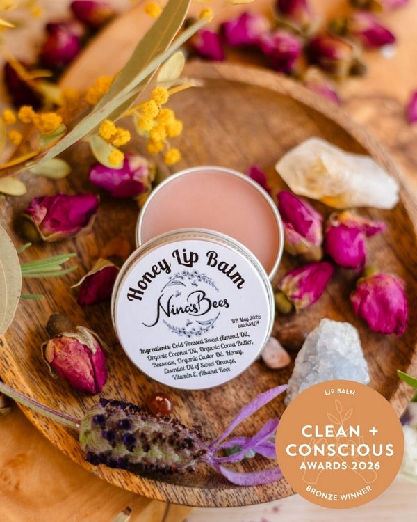 Honey Lip Balm by Nina’s Bees – Bronze, Best Lip Balm, Clean + Conscious Awards 2026
