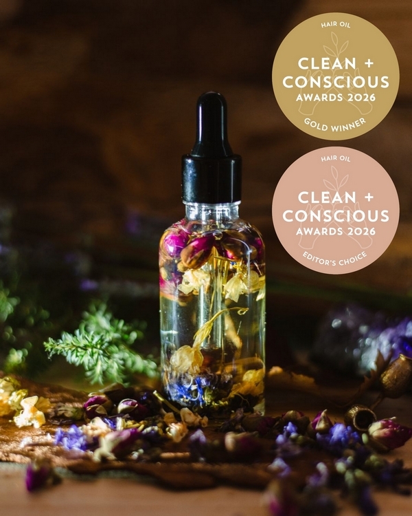 Strengthening Hair Elixir by Nina’s Bees – Gold + Editor's Choice, Best Natural Hair Oil, Clean + Conscious Awards 2026