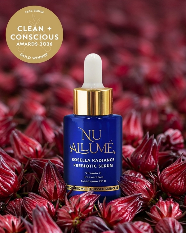 Rosella Radiance Prebiotic Serum by Nu Allume – Gold, Best Face Serum, Clean + Conscious Awards 2026