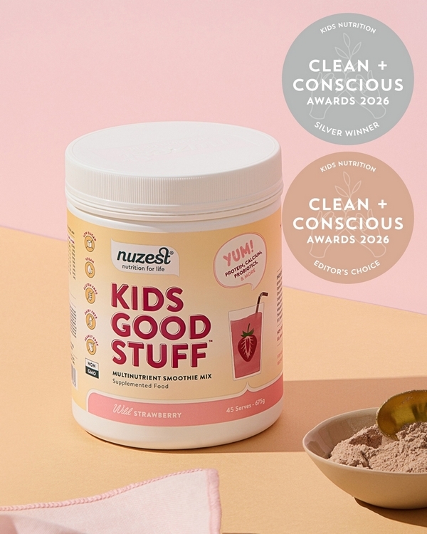 Kids Good Stuff by Nuzest – Silver + Editor's Choice, Best Kids Nutrition, Clean + Conscious Awards 2026