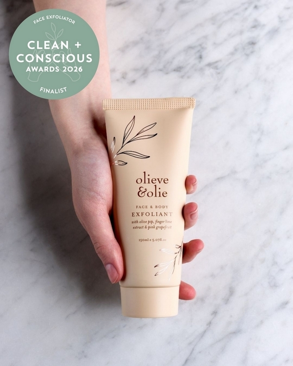 Face & Body Exfoliant by Olieve & Olie – Finalist, Best Face Exfoliator, Clean + Conscious Awards 2026