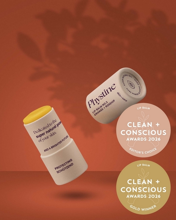 Regenerating + Protecting Lip Balm No.2 by Phystine Skincare – Gold + Editor's Choice, Best Lip Balm, Clean + Conscious Awards 2026