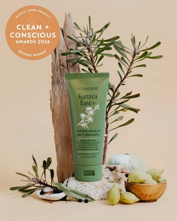 Kunzea Ease+ Cream by Roogenic – Bronze, Best Muscle / Sport Product, Clean + Conscious Awards 2026