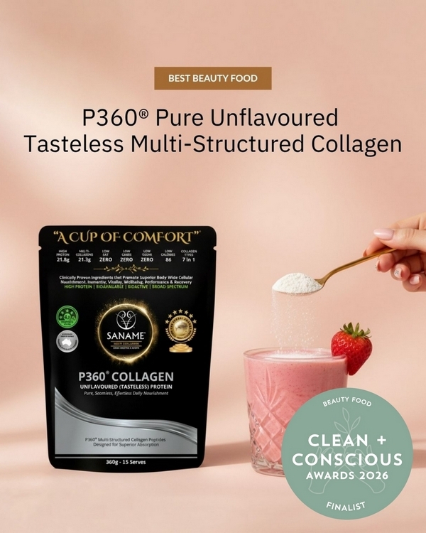 P360® Pure Unflavoured Multi-Structured Collagen by SANAME – Finalist, Best Beauty Food, Clean + Conscious Awards 2026