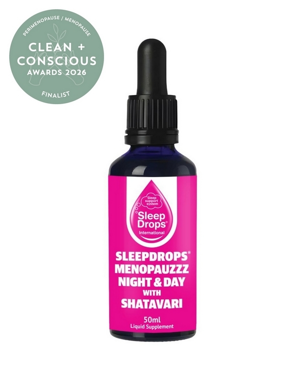 Menopauzzz Night and Day with Shatavari by SleepDrops – Finalist, Best Perimenopause / Menopause Nutrition, Clean + Conscious Awards 2026