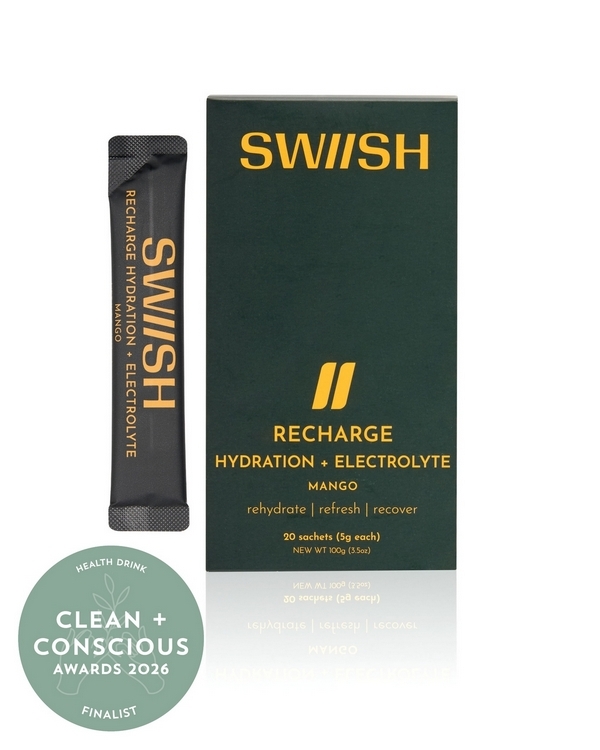 RECHARGE Hydration + Electrolyte by SWIISH – Finalist, Best Health Drink, Clean + Conscious Awards 2026