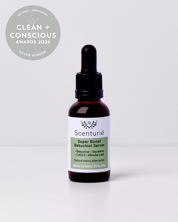 Super Boost Bakuchiol Serum by Scenturie Natural Skincare – Silver, Best Natural Retinol / Bakuchiol, Clean + Conscious Awards 2026