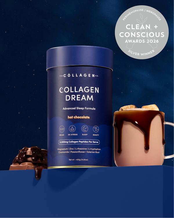 Collagen Dream Advanced Sleep Formula Hot Chocolate by The Collagen Co. – Silver, Best Perimenopause / Menopause Nutrition, Clean + Conscious Awards 2026