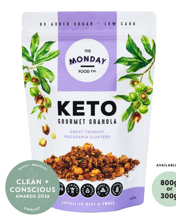 Keto Sweet Macadamia Clusters by The Monday food co – Finalist, Best Snacks + Breakfast, Clean + Conscious Awards 2026