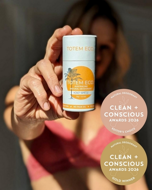 Natural Deodorant Stick – Honey Myrtle by Totem Eco – Gold + Editor's Choice, Best Natural Deodorant, Clean + Conscious Awards 2026