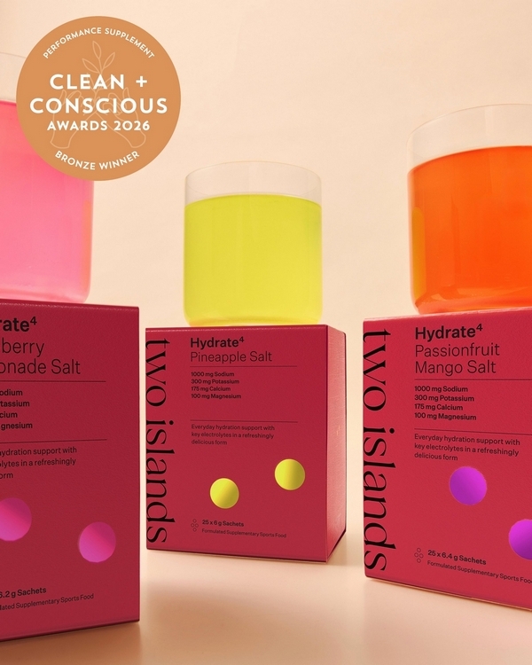 Hydrate Electrolytes by Two Islands – Bronze, Best Performance Supplement, Clean + Conscious Awards 2026