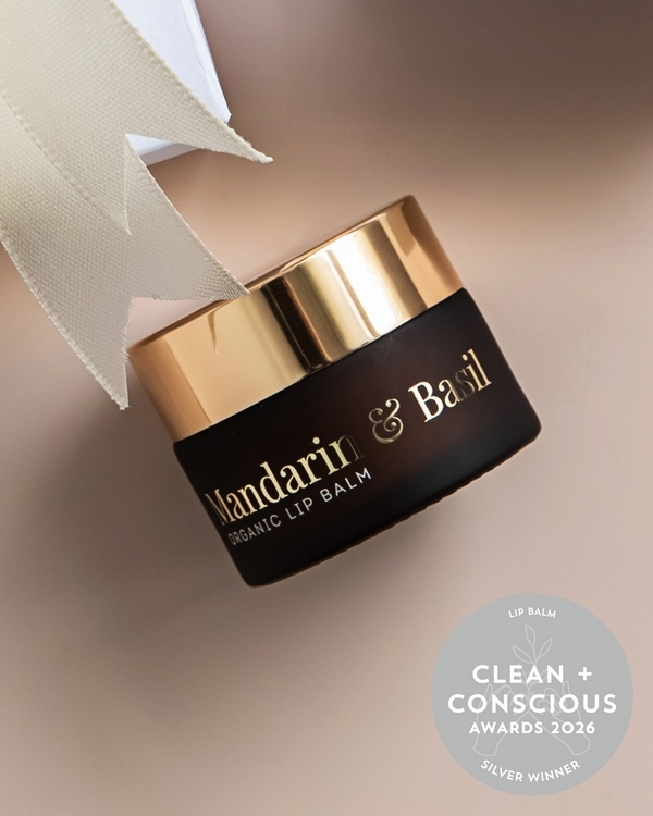 Mandarin & Basil Organic Lip Balm by Vanessa Megan Skincare – Silver, Best Lip Balm, Clean + Conscious Awards 2026