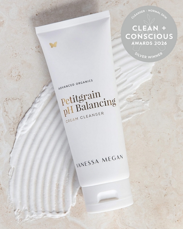 Petitgrain pH Balancing Cream Cleanser by Vanessa Megan Skincare – Silver, Best Face Cleanser for Normal Skin, Clean + Conscious Awards 2026