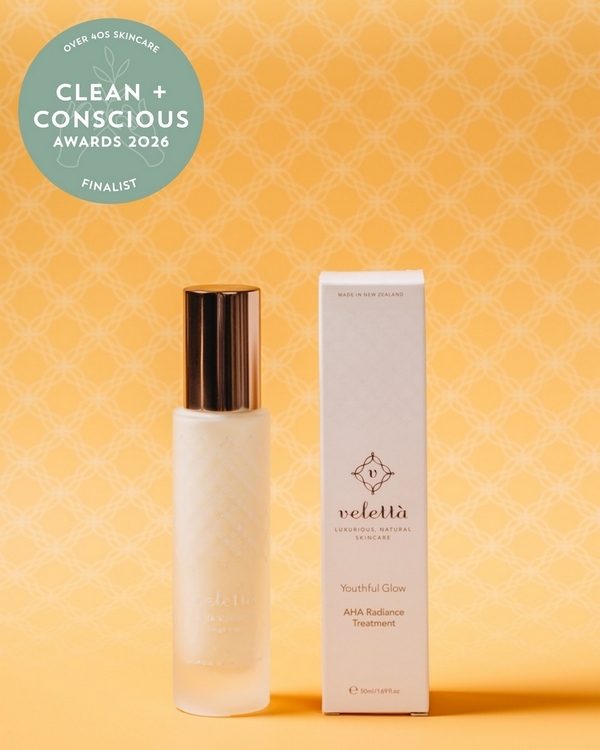Youthful Glow AHA Radiance Treatment by Velettà skincare – Finalist, Best Over 40s Skincare, Clean + Conscious Awards 2026