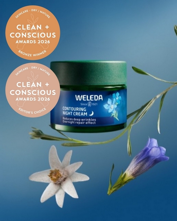 Contouring Night Cream – Blue Gentian & Edelweiss by Weleda – Bronze + Editor's Choice, Best Skincare for Dry / Mature Skin, Clean + Conscious Awards 2026