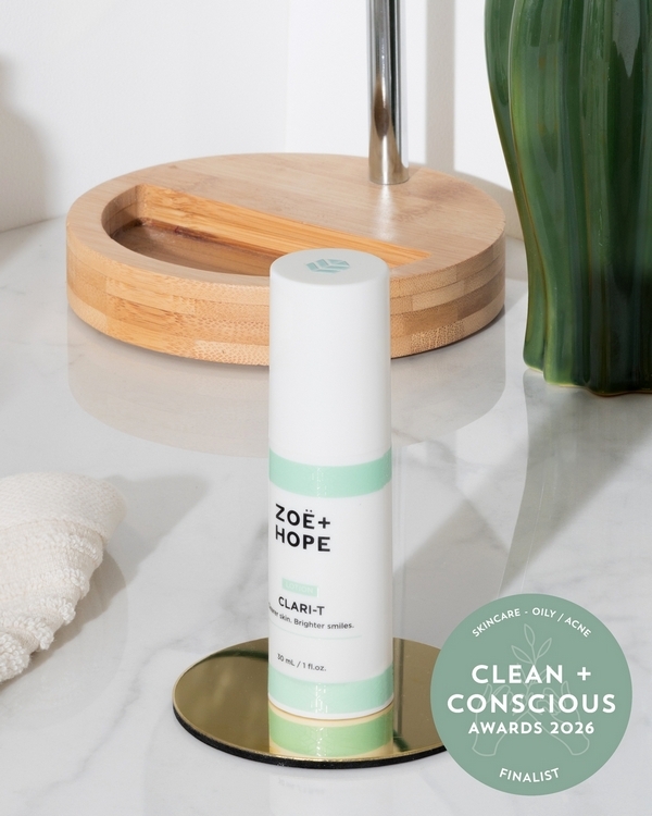 CLARI-T by ZOË & HOPE – Finalist, Best Skincare for Oily Skin / Acne, Clean + Conscious Awards 2026