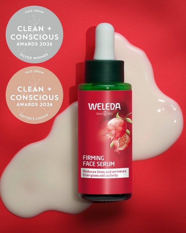 Firming Face Serum – Pomegranate & Maca Peptides by Weleda – Silver + Editor's Choice, Best Face Serum, Clean + Conscious Awards 2026