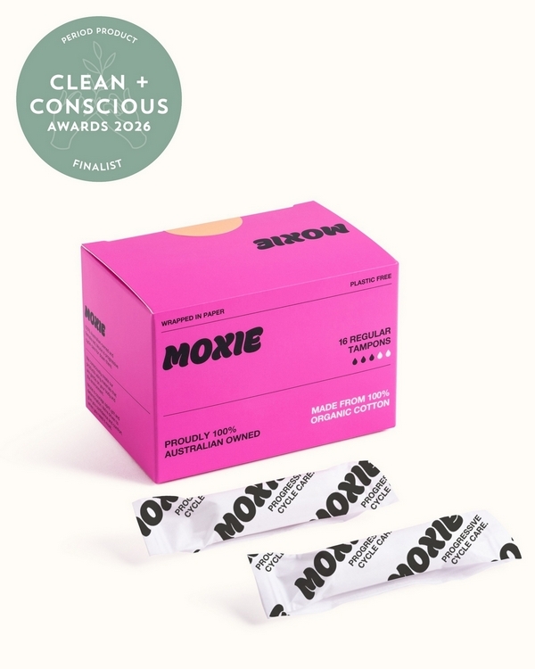 100% Organic Cotton Tampons by Moxie – Finalist, Best Period Product, Clean + Conscious Awards 2026