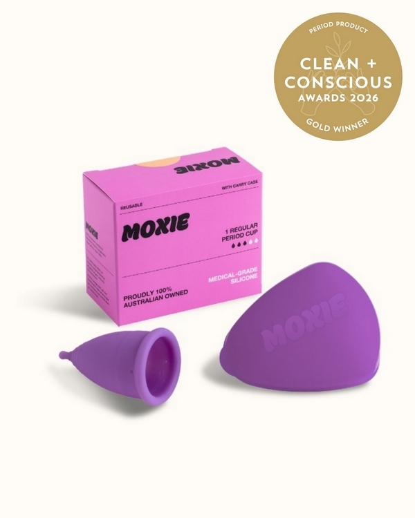 Reusable Period Cup with Carry Case by Moxie – Gold, Best Period Product, Clean + Conscious Awards 2026