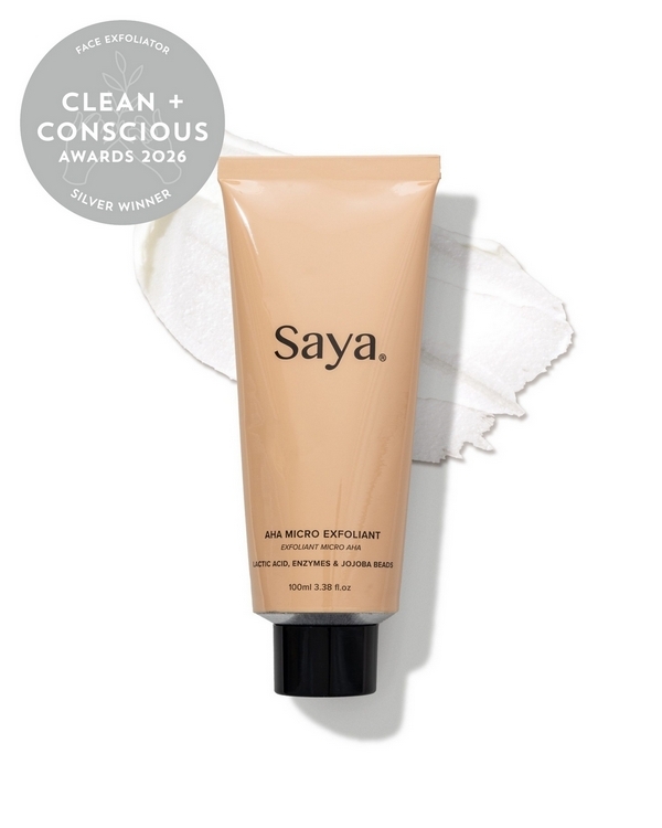 AHA Micro Exfoliant by Saya Skincare – Silver, Best Face Exfoliator, Clean + Conscious Awards 2026