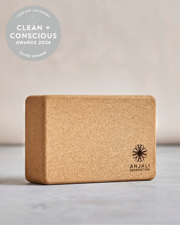 Cork Yoga Block by Anjali Generation – Silver, Best Sustainable Yoga Mat / Accessory, Clean + Conscious Awards 2026