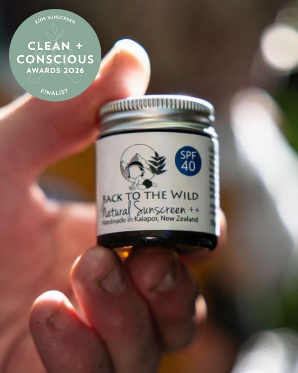 SPF40 Natural Sunscreen by Back to the Wild – Finalist, Best Kids Natural Sunscreen, Clean + Conscious Awards 2026