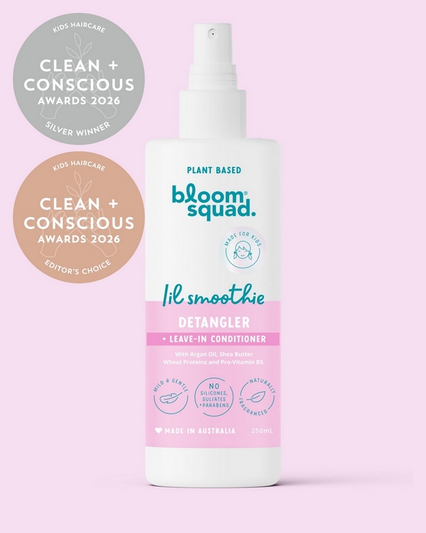 Lil Smoothie Detangler + Leave-In Conditioner by Bloom Squad Kids Haircare – Silver + Editor's Choice, Best Natural Kids Haircare, Clean + Conscious Awards 2026
