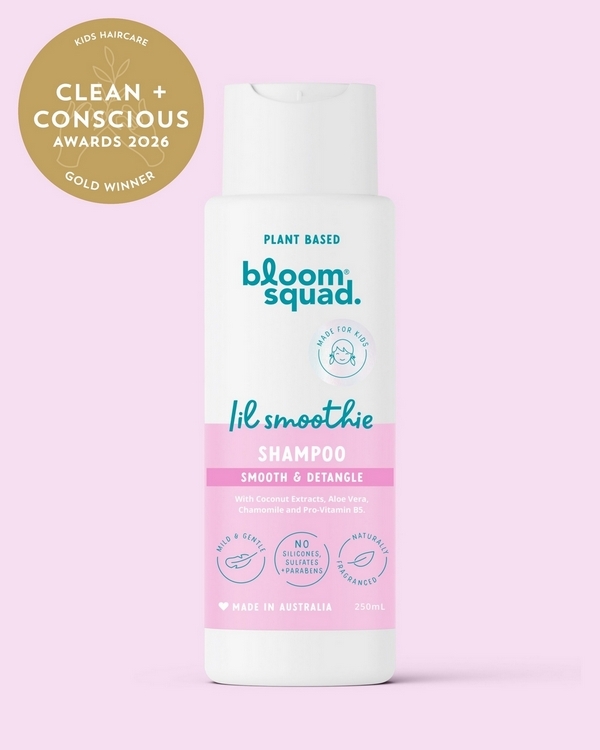 Lil Smoothie Kids Shampoo by Bloom Squad Kids Haircare – Gold, Best Natural Kids Haircare, Clean + Conscious Awards 2026