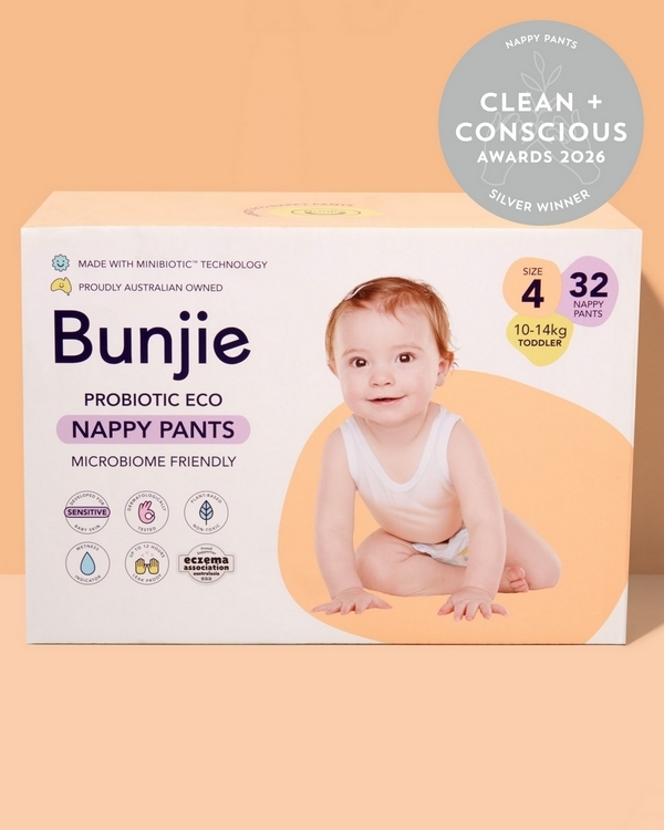 Probiotic Eco Nappy Pants by Bunjie – Silver, Best Nappy Pants, Clean + Conscious Awards 2026