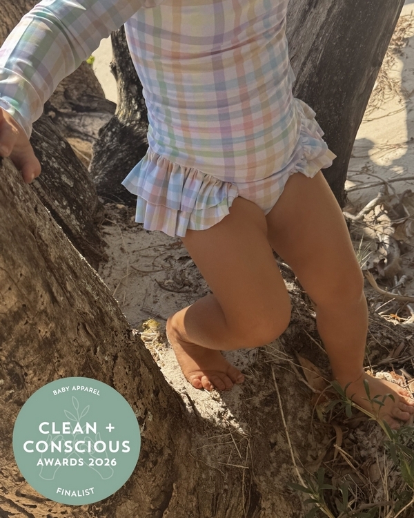 Snap Change Swimsuit by Len Swimwear – Finalist, Best Baby Apparel, Clean + Conscious Awards 2026