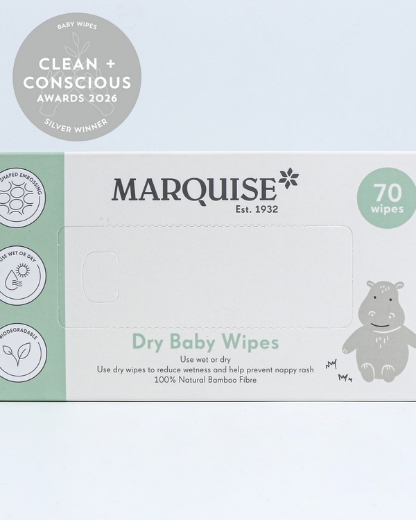 Marquise Dry Wipes by Marquise Baby – Silver, Best Baby Wipes, Clean + Conscious Awards 2026