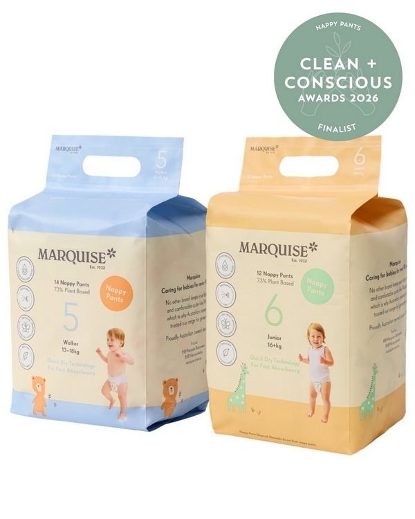 Hypoallergenic Nappy Pants by Marquise – Finalist, Best Nappy Pants, Clean + Conscious Awards 2026