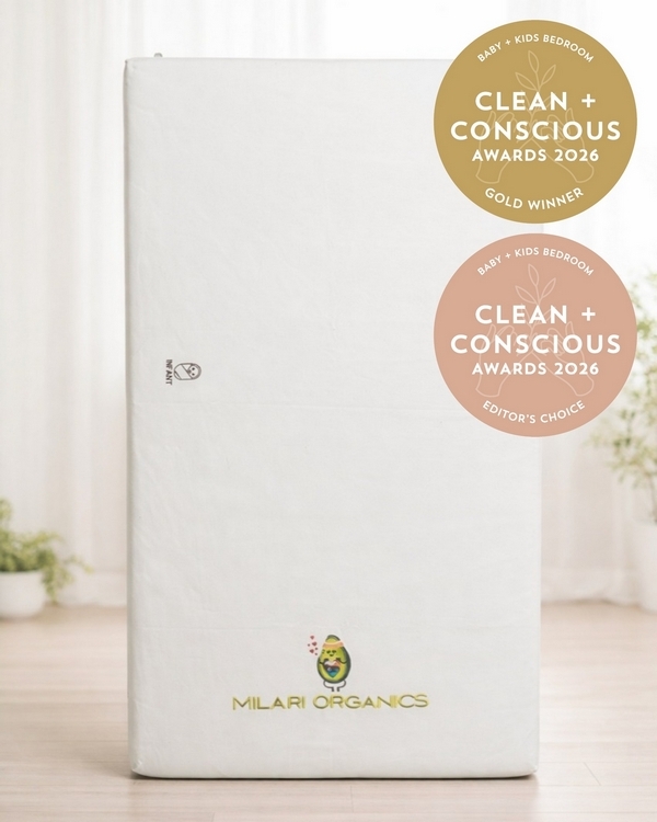 Milari Ultimate Air Baby Mattress by Milari Organics – Gold + Editor's Choice, Baby + Kids Bedroom, Clean + Conscious Awards 2026