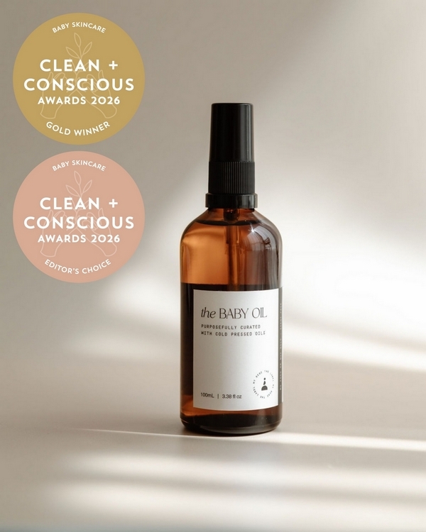 The Baby Oil by My Bebe The Label – Gold + Editor's Choice, Best Natural Baby Skincare, Clean + Conscious Awards 2026