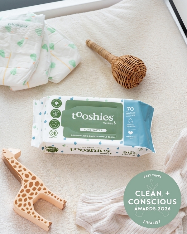 tooshies Wipes Pure Water Baby Wipes by Tooshies – Finalist, Best Baby Wipes, Clean + Conscious Awards 2026