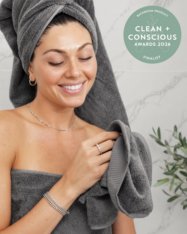 Bamboo Cotton Towels by Natureva – Finalist, Best Natural Bathroom Product, Clean + Conscious Awards 2026