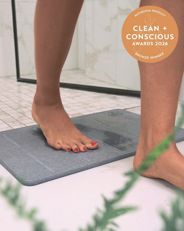 Stone Bath Mat by Natureva – Bronze, Best Natural Bathroom Product, Clean + Conscious Awards 2026