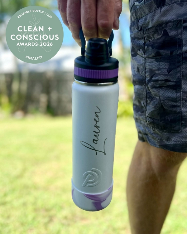 Wide Lid Hybrid Water Bottle by Power Drink Hydration – Best Reusable Bottle / Cup, Clean + Conscious Awards 2026