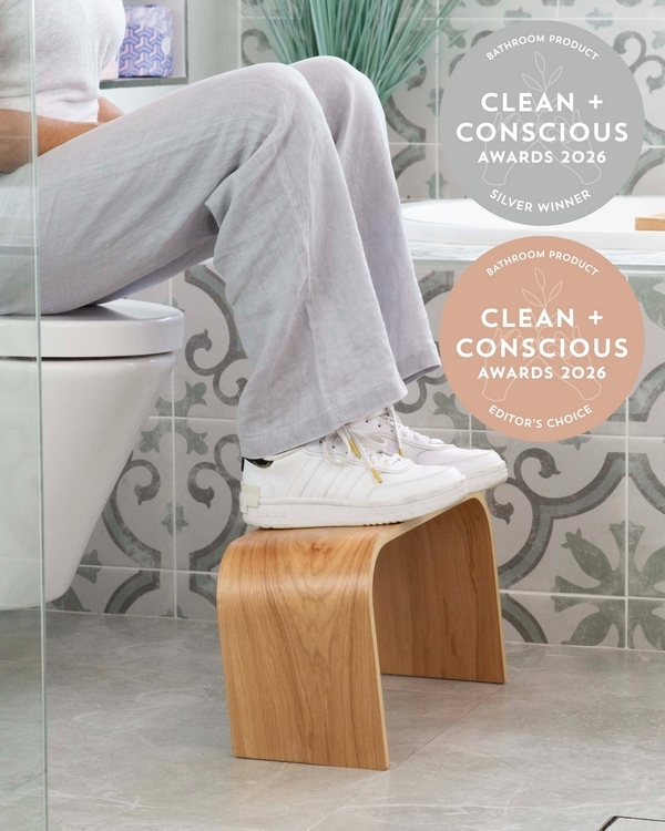 Toilet Foot Stool by PROPPR – Silver + Editor's Choice, Best Natural Bathroom Product, Clean + Conscious Awards 2026