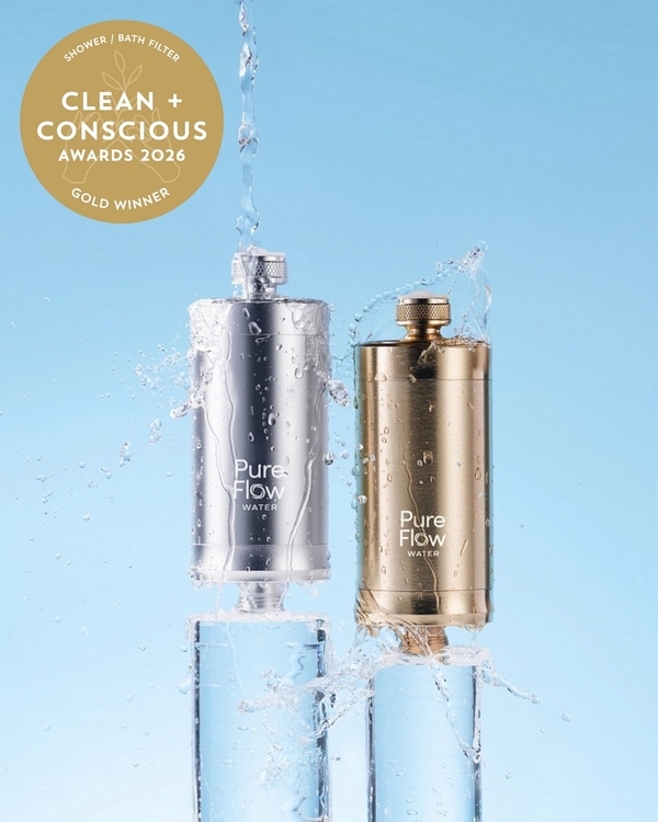 Shower Filter by Pure Flow Water – Gold, Best Shower / Bath Filter, Clean + Conscious Awards 2026