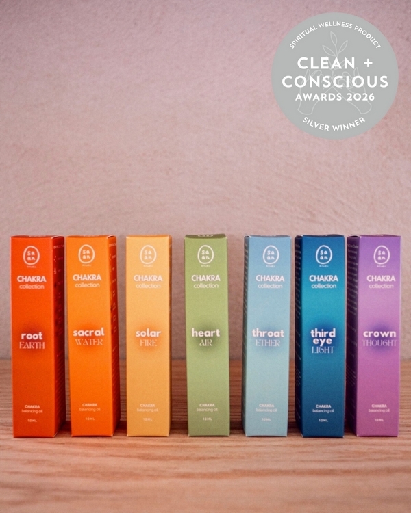 Chakra Balancing Oil Set by SAAN RITUALS – Silver, Best Spiritual Wellness Product, Clean + Conscious Awards 2026