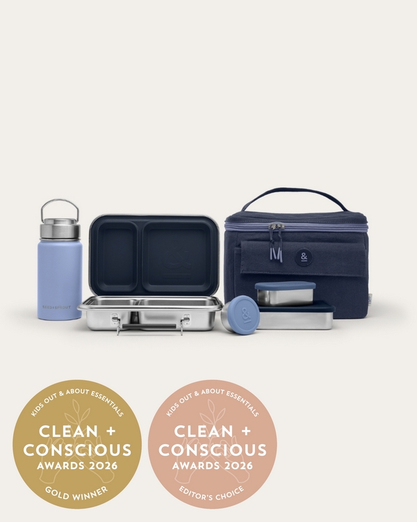 Bento Lunch Box Set | Bag & Drink Bottle & Snack Pots by Seed & Sprout – Gold + Editor's Choice, Best Kids Out & About Essentials, Clean + Conscious Awards 2026