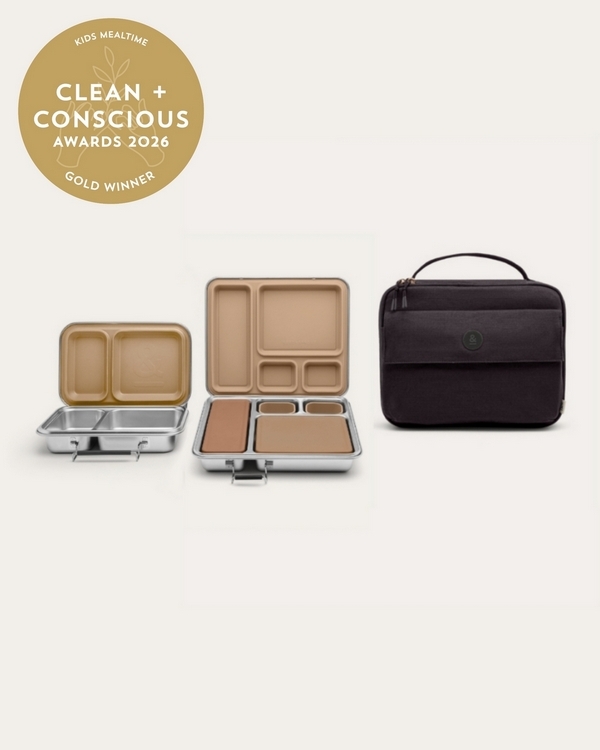 Duo Bento Lunch Box Set 2.0 4 Pots & Dividers by Seed & Sprout – Gold, Best Kids Mealtime Product, Clean + Conscious Awards 2026