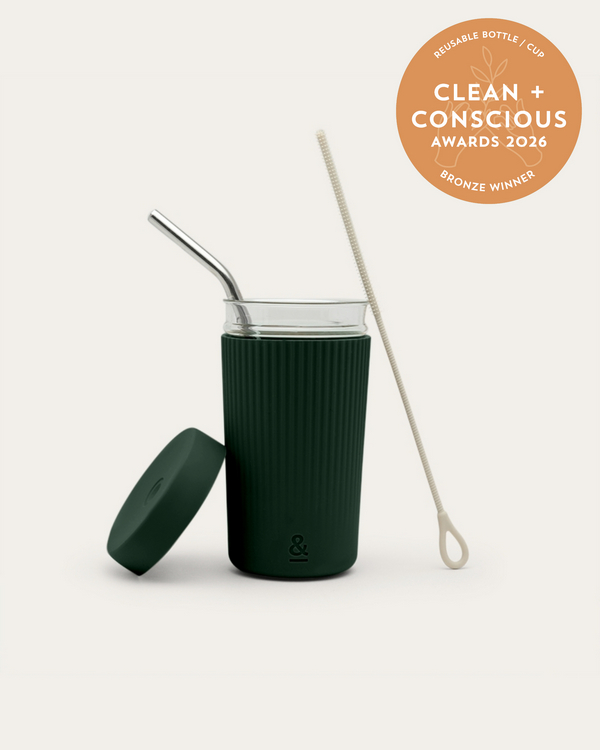 Reusable Glass Smoothie Cup by Seed & Sprout – Best Reusable Bottle / Cup, Clean + Conscious Awards 2026