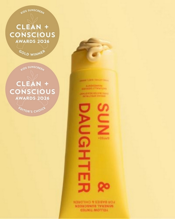Yellow Mineral Sunscreen for Babies & Children by Sun & Daughter – Gold + Editor's Choice, Best Kids Natural Sunscreen, Clean + Conscious Awards 2026