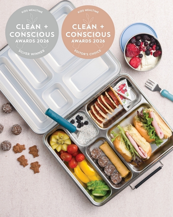 Stainless Steel Jumbo Bento Box by Nestling – Silver + Editor's Choice, Best Kids Mealtime Product, Clean + Conscious Awards 2026