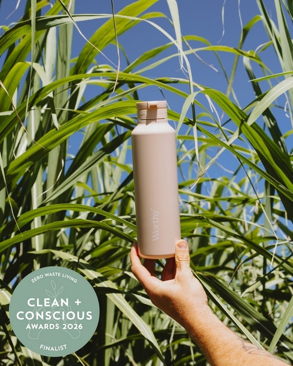Reusable Sugarcane Drink Bottle by Worthy – Best Zero Waste Living, Clean + Conscious Awards 2026