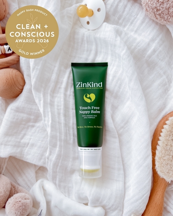 Touch Free Nappy Balm by ZinKind – Gold, Best Nappy Rash Cream / Product, Clean + Conscious Awards 2026